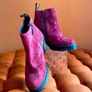 Dr. Martens Women’s US 6 Uk 4 Red wine Leather Magdalena Heeled Platform Boots